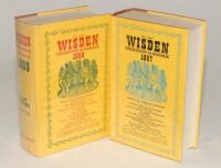 Wisden Cricketers‚‘ Almanack 1967 and 1968. Original hardbacks with dustwrapper. Both editions covered with clear non removable protective coverings, old tape marks to first and last advertising pages, handwritten name and address to first advertising pag