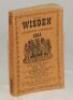 Wisden Cricketers’ Almanack 1944. 81st edition. Original limp cloth covers. Only 5600 paper copies printed in this war year. Some minor soiling and wear to covers and spine paper, bumping to top right hand corner of the book otherwise in good condition. 