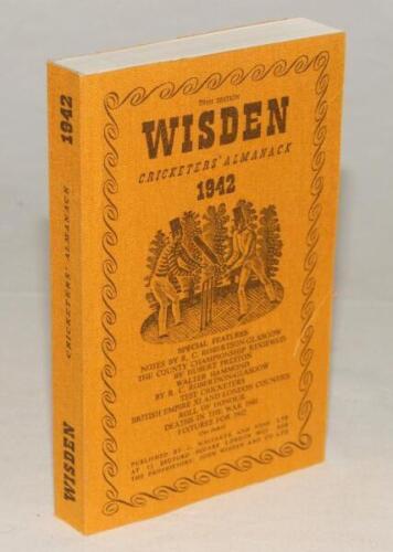 Wisden Cricketers‚‘ Almanack 1942. Willows softback reprint (1999) in softback covers. Un-numbered limited edition. Very good condition