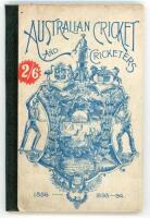 ‘Australian Cricket and Cricketers 1856-1893/94. Contains a brief resume of intercolonial and international matches. Complete batting and bowling averages of Australians...’. Clarence P. Moody. Published by R.A. Thompson & Co., Melbourne 1894. Printed by 