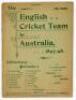 ‘Cabinet-size Portraits (in position at the wicket) of A .E. Stoddart’s English Cricket team visiting Australia 1897-1898’. A.D. Jones & Co, Ludgate Hill, London 1897. 16pp. Complete. Small booklet comprising fourteen portraits of the thirteen players and