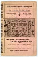 ‘W.R. Church’s Australian (10th) Eleven Diary Record 1899. Dedicated by permission to the Manager and Members of the Tenth Australian Eleven’. Published by W.R. Church, Melbourne 1899. Printed by F.W. Niven, Melbourne and Ballarat. 74pp. Original decorati