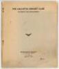 ‘The Calcutta Cricket Club. Its Origins and Development’. Narendranath Ganguly. Published by the author, Calcutta 1936. Printed by P.C. Ray, Calcutta. 35pp plus illustrations, plans etc. Complete. Original buff wrappers, printed title to front. Padwick 39