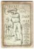 ‘The Cricket Year Book 1888’. Published by Abel Heywood & Son, Oldham Street, Manchester. Original pictorial boards. Stamp for R.G. Parker, Cricket and Football Outfitter, Manchester to front cover. Padwick 1051. Some wear and nicks to spine, some soiling