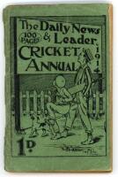 ‘The Daily News and Leader Cricket Annual 1914’. Edited by ‘The Rover’ (Alfred Gibson). Original decorative green paper wrappers. Padwick 1065. Soiling to wrappers, some loss to spine, rusting to staples, otherwise in good condition. A rarer cricket annua