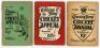 ‘Evening News Cricket Annual’ 1900, 1901 & 1902. Sketches by ‘Rip!’. Association Newspapers. Fourth, fifth & sixth years of issue. Original decorative paper wrappers. Padwick 1070. 1900 issue wrappers detached and split with some loss, some age toning to 