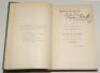 ‘Cricket’. W.G. Grace. Bristol 1891. Original green cloth, with gilt titles to front and spine. Inscribed in ink by Grace to ‘Sydney Washbrough with W.G. Grace and W. Methven Brownlee’s compliments’ to the acknowledgement page (Brownlee assisted Grace wit - 2