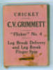 ‘Cricket. C.V. Grimmett Flicker Book. No. 4, ‘Leg Break Delivery and Leg Break Finger Spin’. Published by Flicker Productions Ltd, London in 1930. Very minor wear and slight staple rusting to covers otherwise in very good condition