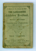 ‘The Lancashire Cricketers’ Handbook [1889] containing the match fixtures for the Principal Clubs of Lancashire, the Counties, Synopsis of Lancashire Cricket, County Players’ averages, Laws of the Game, Memoranda etc’.... ‘A Guide for the Season of 1889’.