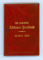 ‘The Lancashire Cricketers’ Handbook [1899] containing the match fixtures of the Principal Clubs of Lancashire, the Counties etc with portraits of Lord Hawke and the Champion County Team [Yorkshire] for 1898’.... ‘A Guide for the Season of 1899’. 149pp pl