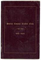 Surrey C.C.C. Handbook 1915-1920. Original brown printed boards. All six years bound as one volume, as published. Odd minor wear to board extremities, otherwise in good/very good condition. A rare wartime edition