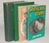 South Africa. Four titles, all original hardback unless stated. ‘South African Cricket 1927-1947’, Vol. III, Louis Duffus, Johannesburg 1948, and ‘1947-1960’, Vol IV, Brian Bassano 1996 (softback). ‘Springbok Glory’, Louis Duffus, London 1955, dustwrapper