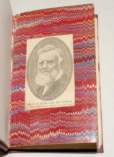 ‘Lancashire County Cricket. Full Scores and Bowling Analyses of all matches played by the county from the commencement in 1864.....’. Frederick Reynolds. John Heywood, Manchester. 1881. First edition, 160p. Bound in modern maroon cloth with original marbl