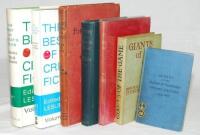 Cricket histories and anthologies. Six titles including ‘Scores of the Cricket Matches between Oxford & Cambridge’, Henry Perkins, London 1898. Blue cloth. ‘Cricket Scores, Notes &c., From 1730-1773’, H.T. Waghorn, Edinburgh 1899. Red cloth with gilt titl