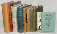 Cricket instructional. Eleven titles, the majority hardbacks, some with dustwrappers. ‘The Jubilee Book of Cricket’, K.S. Ranjitsinhji, London 1897, soiling to boards. ‘Cricket’, R.H. Lyttelton, London 1898, spotting to boards. ‘Cricket’, Gilbert L. Jesso