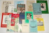 Cricket Books. Small box comprising a selection of approx. fifty cricket books, booklets brochures etc. Jack Davey and David Shepherd (Gloucestershire) Testimonial brochure 1978, signed to the front by both players. ‘International Cricket Centenary Occasi