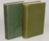 ‘Great Batsmen Their Methods at a Glance’ and ‘Great Bowlers and Fielders Their Methods at a Glance’. George W. Beldam and Charles B. Fry. London 1905 and 1906. The two volumes in original green cloth with gilt illustrations to fronts and gilt titles to s