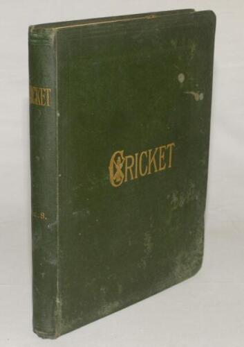 ‘Cricket: A Weekly Record of the Game’. Volume VIII. Numbers 200-229 (24th January to 27th December 1889). Bound in original publisher’s green cloth, title in gilt to front and spine. Title page and contents page to front, lacking original wrappers. Illus