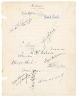 Shooting. Early 1900s. Ruled page titled ‘Marksmen’, with fourteen signatures in ink. Names include Robert Davies who competed in two events at the 1912 Olympics. Other names include Herbert Schwarze, [?] Ricard, Leroy J. Brown, H.M. Osborn, Fran H. Riley