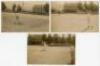 Pre-World War I Tennis. Five early original real photograph sepia postcards, each depicting tennis being played on a court in a country setting, with a large house in the background. Players, location and publisher unknown. Good/ very good condition