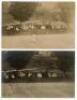 Pre-World War I Tennis. Five early original real photograph sepia postcards, each depicting tennis being played on a court in a country setting, with a large house in the background. Players, location and publisher unknown. Good/ very good condition - 3