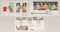 Manchester City signed first day covers 1996-2013. Two Royal Mail issues, ‘Evening Standard. Football Legends’ 14th May 1996, signed by Francis Lee, Colin Bell and Des Lynam. ‘Footba11 [sic] Heroes’ 9th May 2013, signed by Mike Summerbee. Cotswold Covers 