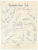 Nottingham Forest F.C. 1955/56 and 1957/58. Ruled page signed in ink by twenty one members of the 1955/56 Nottingham Forest team, and two album pages signed in ink by twenty eight members of the 1957/58 team. Signatures include Eric Jones, Bill Farmer, Ro