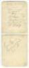 Chelsea 1934-1935. Double album page signed in pencil by eleven members of the playing staff. Signatures are Barraclough, MacAulay, Argue, Spence, Mullin, Allum, Bambrick, Craig, Jackson, Barber and Burgess. To the verso are thirteen signatures of the Wol