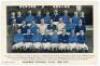 ‘Rangers Football Club, 1920-1921’. Colour plain back postcard of the Rangers team depicted in dark and light blue jerseys. Printed players’ names and title to lower border. ‘Agnew, Photo’. Rare in colour. Minor creasing to corners, otherwise in very good