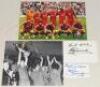 Liverpool F.C. signed photographs 1980s-2000s. Seven original colour press photographs of Liverpool players, each signed by the featured player(s). Signatures are Grobbelaar, Babel, Benayoun, Kuyt, Gerrard, Crouch etc. Also a mono press photograph of Phil - 2