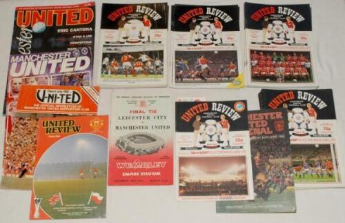 Manchester United F.C. official programmes 1963 & 1980s. Two F.A. Cup programmes, F.A. Cup Final v Leicester City, Wembley 25th May 1963 (Manchester United won 3-1), and F.A. Cup Semi-Final, v Arsenal, 16th April 1983 (United won 2-1). Also a selection of