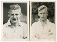 Ernest Phypers. Tottenham Hotspur 1934-1937 and James Banes Blyth. Tottenham Hotspur 1936-1937. Two mono real photographs of the two players, both head and shoulders wearing Spurs shirts. Players name typed to verso of each photograph. Photographs by City