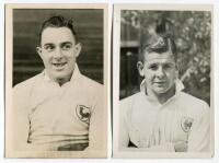 William Evans. Tottenham Hotspur 1930-1937 and Thomas Evans. Tottenham Hotspur 1929-1937. Two mono real photographs of the two players, both head and shoulders wearing Spurs shirts. Players name typed to verso of each photograph. Photographs by City Press