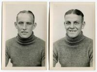 Leonard Arthur Bolan. Tottenham Hotspur 1933-1934 and Thomas Edward Tebb. Tottenham Hotspur 1933-1934. Two mono real photographs of the two goalkeepers, both head and shoulders wearing jerseys. Players name typed to verso of each photograph. Photographs b