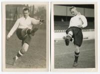 Bert Sproston. Tottenham Hotspur 1938-1939 and Ralph Ward. Tottenham Hotspur 1936-1946. Two mono real photographs of the two players, both action images wearing Spurs attire. Players name typed to verso of each photograph. Photographs by City Press, with 