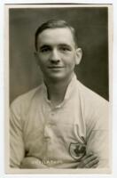 Eugene O’Callaghan. Tottenham Hotspur 1927-1935. Mono real photograph postcard of O’Callaghan, half length, in Spurs shirt. Name to lower border. W.J. Crawford of Edmonton. Very good condition Postally unused