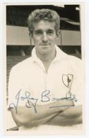 John Brooks. Tottenham Hotspur 1953-1959. Mono real photograph plainback postcard of Brooks, half length, in Spurs attire. Nicely signed in ink ‘Johnny Brooks’ to image. Publisher unknown. Postally unused. Very good condition