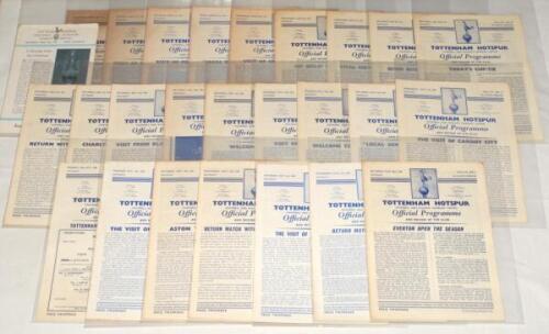 Tottenham Hotspur. Season 1960/1961 Double winning season ‘home’ programmes. Complete season of twenty six home match programmes for all League and F.A. Cup matches played plus the home friendlies against The Army and Tbilisi Dynamo. Includes F.A. Cup mat