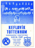 Keflavik v Tottenham Hotspur 1971. Official away programme for the UEFA Cup first round match played in Iceland on the 14th September 1971. Minor wear and the odd mark to covers otherwise in good/very good condition. Rare