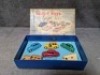 Dinky Gift Set 3 Passenger Car Set Contains No.27F Estate Car - Two Tone Brown Body, Beige Ridged Hubs, No.30H Daimler Ambulance - Cream, Red Crosses And Ridged Hubs, No.40E Standard Vanguard - Mid Blue, Beige Ridged Hubs, No.40H Austin Taxi - Yellow Body - 2