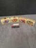 5x diecast boxrd circus related vehicles comprising of; 4x Lledo Diecast Clown Related Vehicles Individually and Preiser # 2076 Knie Lorry