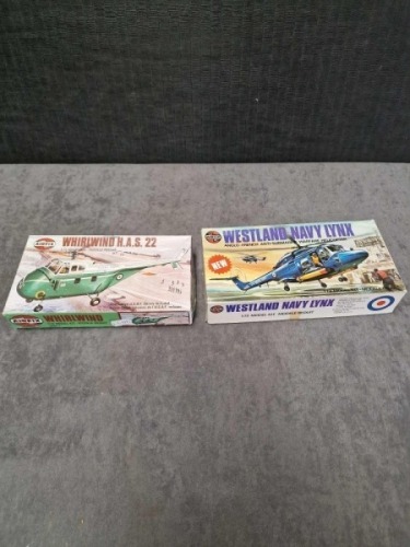 2x Airfix model Kits scale 1/72 in boxes, comprising of; #02056-9 Whirlwind H.A.S. 22 and #03024-5 Westland Navy Lynx