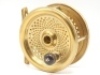 A Chris Henshaw built copy of the "original" Hardy Perfect reel, the 4 ½" lacquered brass reel conforms to the illustration and detail in J. Drewett: Hardy Brothers, The Master… pg.116 in which J.D. indicates this example/style was one of twelve differin