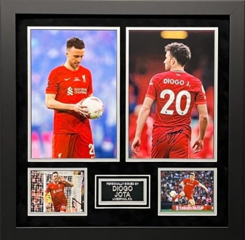 Diogo Jota Signed And Framed Liverpool Fc Display Certificate of Authenticity