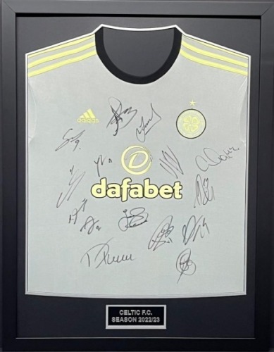 Celtic Multi Signed And Framed Shirt Certificate of Authenticity