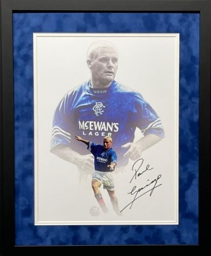 Paul Gascoigne Signed And Framed Rangers Fc Display Certificate of Authenticity