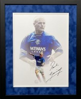 Paul Gascoigne Signed And Framed Rangers Fc Display Certificate of Authenticity