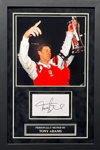 Tony Adams Signed And Framed Arsenal Display Certificate of Authenticity