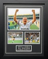 Paul Gascoigne Signed And Framed Tottenham Hotspur Display Certificate of Authenticity