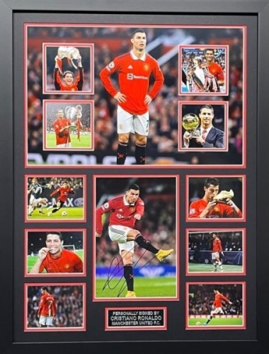 Cristiano Ronaldo Signed And Framed Manchester United Display Certificate of Authenticity
